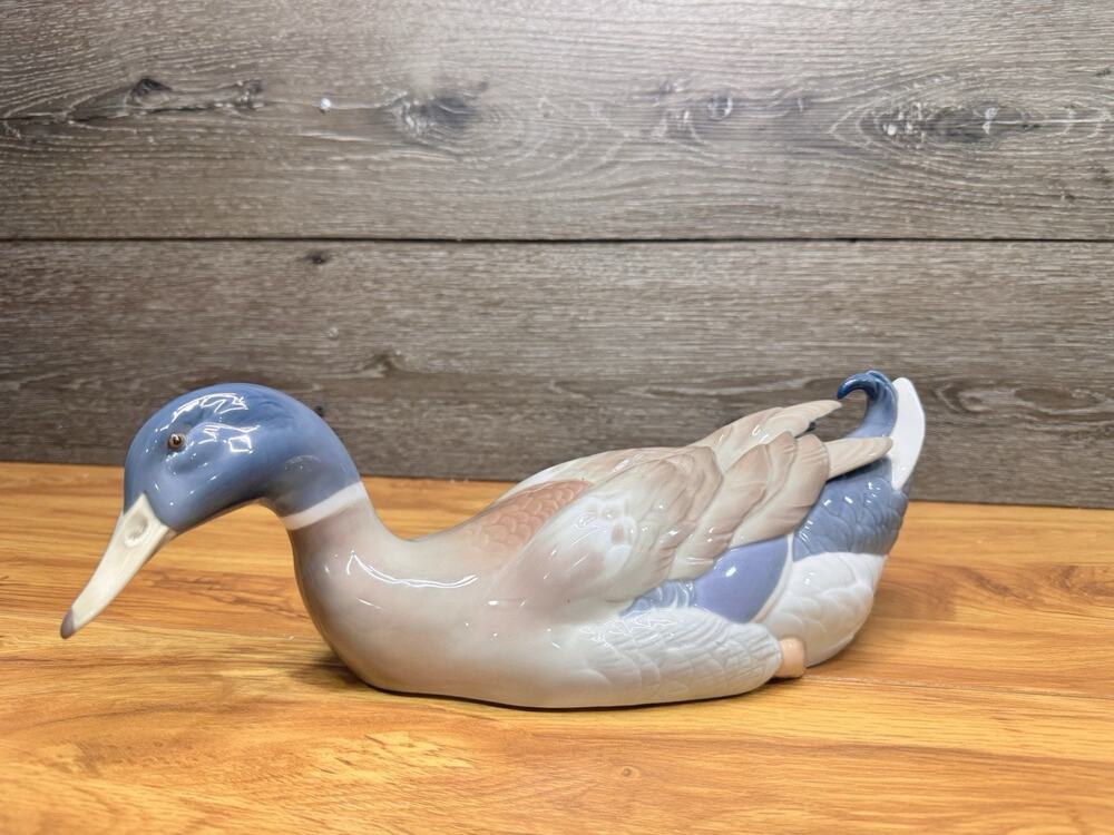 Lladro Large Hand-Painted Porcelain Mallard Duck Sculpture Figurine Figure 13”